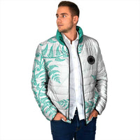Custom New Zealand Football Padded Jacket Aotearoa Pride Aqua Version - Polynesian Pride