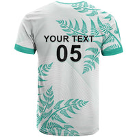 Custom New Zealand Football T Shirt Aotearoa Pride Aqua Version - Polynesian Pride