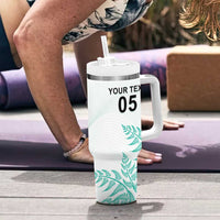 Custom New Zealand Football Tumbler With Handle Aotearoa Pride Aqua Version - Polynesian Pride