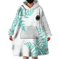 Custom New Zealand Football Wearable Blanket Hoodie Aotearoa Pride Aqua Version - Polynesian Pride