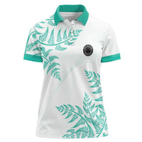 Custom New Zealand Football Women Polo Shirt Aotearoa Pride Aqua Version LT05 Female Aqua - Polynesian Pride