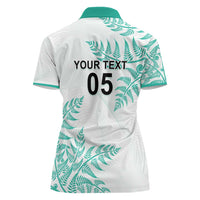 Custom New Zealand Football Women Polo Shirt Aotearoa Pride Aqua Version LT05 - Polynesian Pride