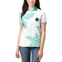Custom New Zealand Football Women Polo Shirt Aotearoa Pride Aqua Version LT05 - Polynesian Pride