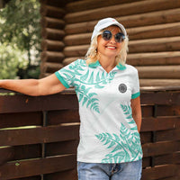 Custom New Zealand Football Women Polo Shirt Aotearoa Pride Aqua Version LT05 - Polynesian Pride