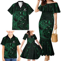 Custom New Zealand Fishing Family Matching Mermaid Dress and Hawaiian Shirt Maori Tribal Pattern - Polynesian Pride