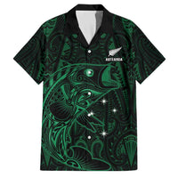 Custom New Zealand Fishing Family Matching Mermaid Dress and Hawaiian Shirt Maori Tribal Pattern LT05 Dad's Shirt - Short Sleeve Black - Polynesian Pride