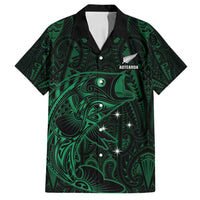 Custom New Zealand Fishing Family Matching Puletasi and Hawaiian Shirt Maori Tribal Pattern LT05 Dad's Shirt - Short Sleeve Black - Polynesian Pride