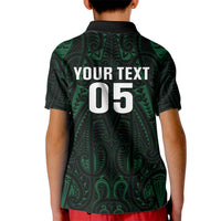 Custom New Zealand Fishing Kid Polo Shirt Maori Tribal Pattern LT05 - Polynesian Pride
