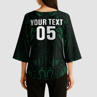 Custom New Zealand Fishing Kimono Sleeve Blouse Maori Tribal Pattern - Polynesian Pride