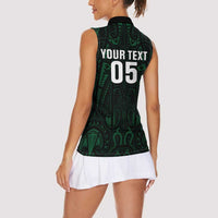 Custom New Zealand Fishing Women Sleeveless Polo Shirt Maori Tribal Pattern - Polynesian Pride