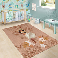 Hawaii Women's Day Area Rug With Polynesian Pattern