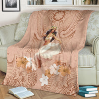 Hawaii Women's Day Blanket With Polynesian Pattern