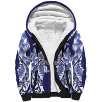 Personalised Tonga Queen Salote College Sherpa Hoodie Centenary Navy Version