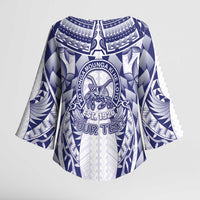 Personalised Tonga Queen Salote College Kimono Sleeve Blouse Centenary White Version