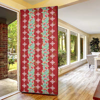 Hawaii Ohia Lehua Door Cover Tropical Vibes Crimson