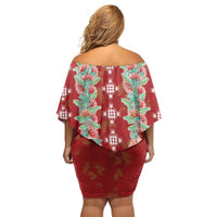 Hawaii Ohia Lehua Family Matching Off Shoulder Short Dress and Hawaiian Shirt Tropical Vibes Crimson