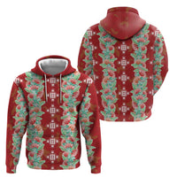 Hawaii Ohia Lehua Zip Hoodie Tropical Vibes Crimson