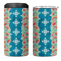 Hawaii Ohia Lehua 4 in 1 Can Cooler Tumbler Tropical Vibes Teal