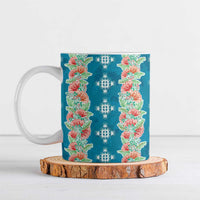 Hawaii Ohia Lehua Ceramic Mug Tropical Vibes Teal