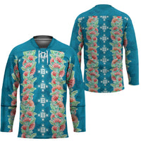 Hawaii Ohia Lehua Hockey Jersey Tropical Vibes Teal