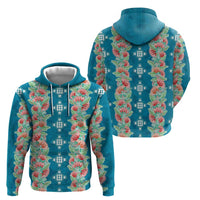 Hawaii Ohia Lehua Hoodie Tropical Vibes Teal LT05 - Polynesian Pride