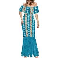 Hawaii Ohia Lehua Mermaid Dress Tropical Vibes Teal