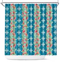 Hawaii Ohia Lehua Shower Curtain Tropical Vibes Teal