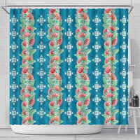 Hawaii Ohia Lehua Shower Curtain Tropical Vibes Teal