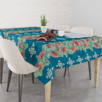 Hawaii Ohia Lehua Tablecloth Tropical Vibes Teal