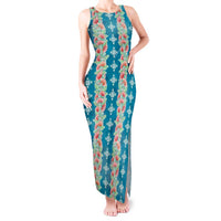 Hawaii Ohia Lehua Tank Maxi Dress Tropical Vibes Teal