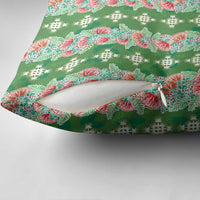 Hawaii Ohia Lehua Pillow Cover Tropical Vibes Green