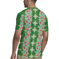 Hawaii Ohia Lehua Rugby Jersey Tropical Vibes Green