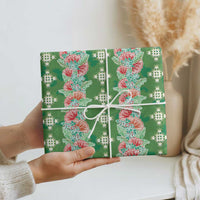 Hawaii Ohia Lehua Wrapping Paper Tropical Vibes Green LT05 - Polynesian Pride