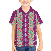 Hawaii Ohia Lehua Family Matching Puletasi and Hawaiian Shirt Tropical Vibes Fuchsia