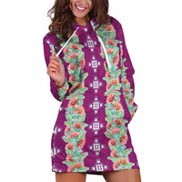 Hawaii Ohia Lehua Hoodie Dress Tropical Vibes Fuchsia