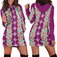 Hawaii Ohia Lehua Hoodie Dress Tropical Vibes Fuchsia