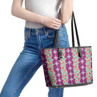 Hawaii Ohia Lehua Leather Tote Bag Tropical Vibes Fuchsia