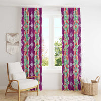 Hawaii Ohia Lehua Window Curtain Tropical Vibes Fuchsia
