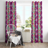Hawaii Ohia Lehua Window Curtain Tropical Vibes Fuchsia