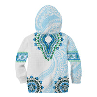 Africa Dashiki Kid Hoodie With Polynesian Pattern Blue Version LT05 - Polynesian Pride