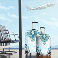 Africa Dashiki Luggage Cover With Polynesian Pattern Blue Version