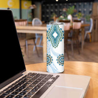 Africa Dashiki Skinny Tumbler With Polynesian Pattern Blue Version
