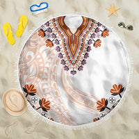 Africa Dashiki Beach Blanket With Polynesian Pattern Beige Version