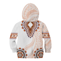 Africa Dashiki Kid Hoodie With Polynesian Pattern Beige Version LT05 - Polynesian Pride