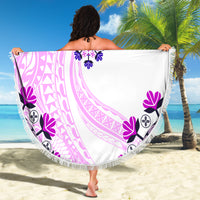 Africa Dashiki Beach Blanket With Polynesian Pattern Pink Version