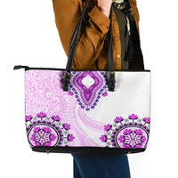 Africa Dashiki Leather Tote Bag With Polynesian Pattern Pink Version LT05 - Polynesian Pride