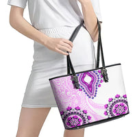 Africa Dashiki Leather Tote Bag With Polynesian Pattern Pink Version LT05 - Polynesian Pride