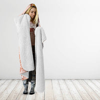 Tonga Ngatu Pattern With Light Tabasco Hibiscus Hooded Blanket Oil Painting Style