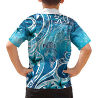 Polynesia World Ocean Day Family Matching Long Sleeve Bodycon Dress and Hawaiian Shirt Ocean Style LT05 - Polynesian Pride