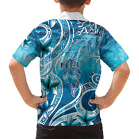 Polynesia World Ocean Day Family Matching Short Sleeve Bodycon Dress and Hawaiian Shirt Ocean Style LT05 - Polynesian Pride